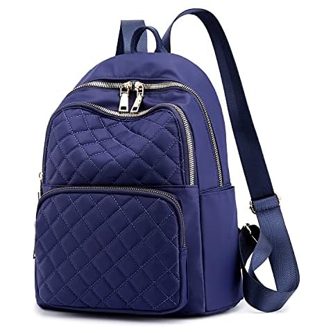 Korean Style College Backpack Purse for Women Travel Daypack Shoulder Bag (Navy) Cover
