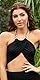Wickel Look Bustier Ketten Neckholder Crop Top One Size (Einheitsgröße)
