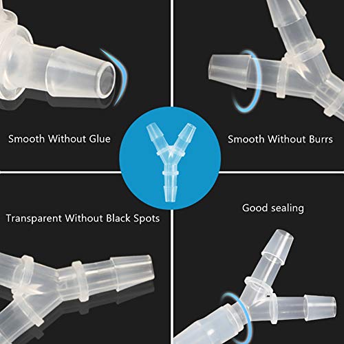 Anptght 1/4" Hose Barb Fitting Equal Barbed Y Shaped 3 Way Plastic Tubing Joint Splicer Mender Adapter Union For Oxygen Tubing Pipe Household Fuel Gas Liquid Air (Pack Of 4) #TOP3