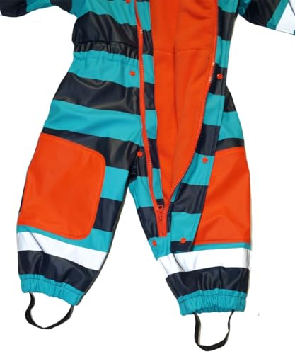 MAYLYNN Schneeanzug Regenoverall Regenanzug Blau, warm gefüttert mit dicken Fleece Futter, Größe:86