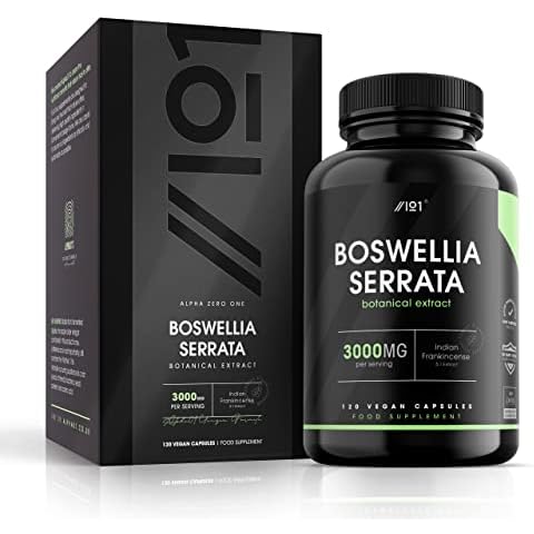 Boswellia Serrata Extract 3000mg - Raw Indian Frankincense - No Additives — Non-GMO, Gluten Free. 120 Vegan Capsules Cover