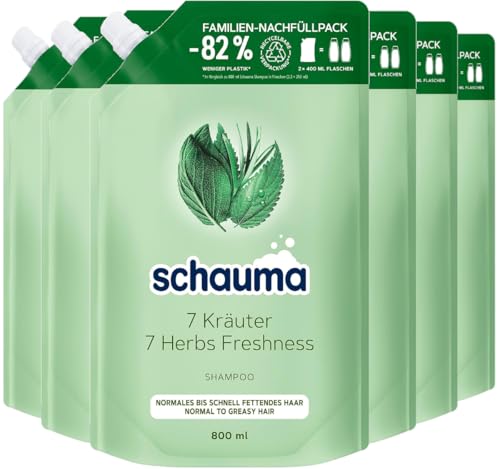 SCHWARZKOPF SCHAUMA ShamSCHWARZKOPF SCHAUMA Shampoo Nachfüllpack 7 Kräuter 800ml, 6er Pack (6 x 800 ml) poo Nachfüllpack 7 Kräuter 800ml, 6er Pack (6 x 800 ml)
