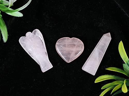 FASHIONZAADI Opalite Gemstone Angel Guardian Pocket Angels Figurine For Reiki Healing Crystal Statue Hand Carved Chakra Balancing Aura Cleansing & Love Crystals Size :- 50-60 Mm Apr. (Set of 3)