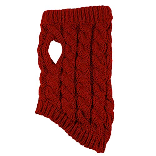 Petyoung Hundepullover Weste Warmer Mantel Haustier weiche Strickwolle Winter Pullover gestrickt Häkeln Mantel Kleidung für kleine mittlere Hunde (XL, Rot)