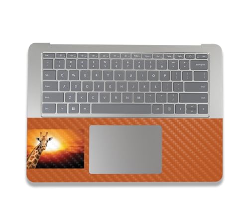 Image of MightySkins Carbon Fiber Skin Compatible with Microsoft Surface Laptop Studio 2 (2023) Full Wrap Kit - Sunset Giraffe | Protective Durable Textured Carbon Fiber Finish | Made in The USA