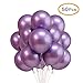 12" Chrome Purple Balloons, Metallic Shiny Latex Balloons for Christmas Valentine's Day Birthday Wedding Baby Shower Graduation Party Decoration - 50 Pcs
