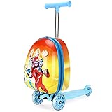 Maleta Trolley Para Patineta Para Niños, Equipaje De Vacaciones Scooter De Viaje Multifunción Maleta De 15 Pulgadas Con Scooter Universal De Cabina Con Ruedas Y Combo De Carro (27 * 60Cm),Rojo
