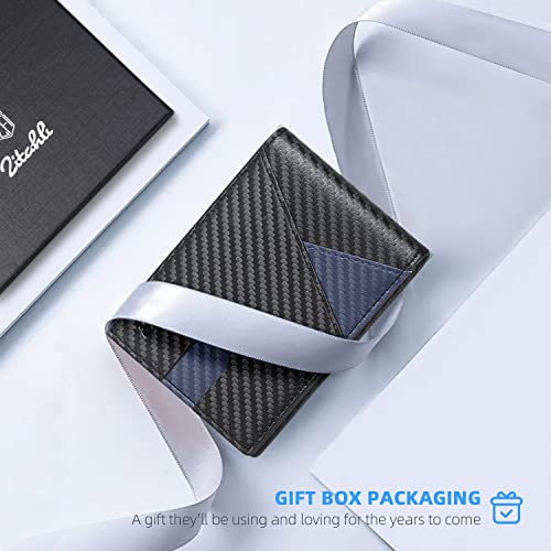 Image of Zitahli Slim Wallet for Men,RFID Blocking Leather Bifold with Money Clip | Minimalist Front Pocket Design, Holds 12 Cards, RFID Protection, Gifts for Men on Birthdays, Father's Day, and Christmas