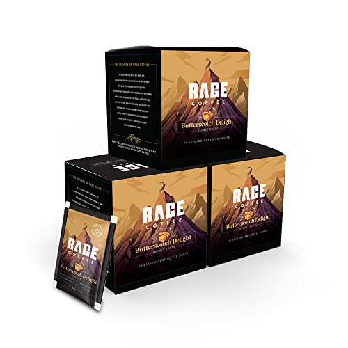Image of Rage Coffee - Instant Coffee Sachet Pack | Butterscotch Delight Flavoured Coffee | Pack of 30 coffee sachets | 100% Arabica Coffee Beans | Great coffee anytime, anywhere