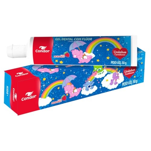 Gel Dental com Flúor Morango Ursinhos Carinhosos Condor Kids+ Caixa 50g