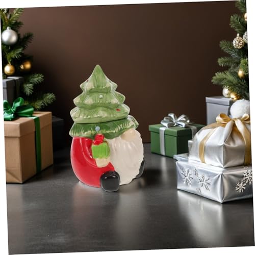 Boîte à biscuits forme de sapin de Noël Cabilock en céramique avec couvercle - 7