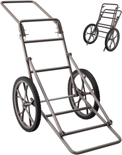 Goplus Folding Deer Cart, 500LBS Deer Hauler with Big Rubber Wheels, Heavy Duty Metal Hunting Game Cart for Animals, Firewood, Hiking, Fishing