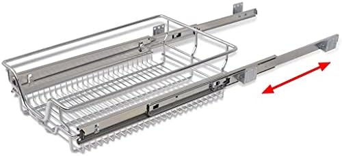 vidaXL 2 pcs Pull-Out Wire Baskets Kitchen Base Larder Units Storage Organiser 400 mm