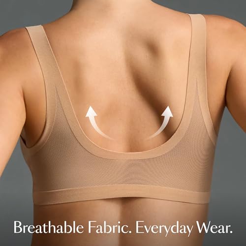 Image of EBY Sheer Mesh Bralette for Women Seamless Wireless Bra with Support - Without Metal Wire