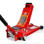 HYCHIKA Steel Racing Trolley Jack, with Dual Piston Quick Lift Pump, 3 Ton (6,600 lb) Capacity, Lifting Range 3-18.3 inch