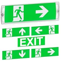 5 Stück LED Fluchtwegleuchte, LED-Notbeleuchtung, Notausganglicht bis zu 3h Notfall-Modus, Dauerlicht LED Notleuchte, inkl. Akkus, 5 Notausgangspiktogramm, Wasserdicht Notleuchte für Wandmontage