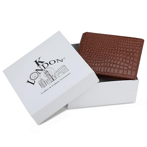 Image of K London Leather Design Original Purses for Men RFID Leather Gents Wallets Card Holder Gents Purse(7027 Brown)