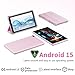 IWEGGO Android 15 Tablet with Case, 7 Inch 8GB RAM+32GB ROM/ 1TB Expandable Computer, 5MP Camera Tablets, 1.6Ghz Quad-core Processor, 3000mAH Battery Tablet PC, 5G WiFi, Games 7'' Android Laptop Pink