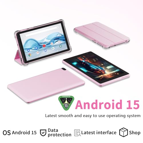 Android 15 Tablet with Case, 7 Inch 8GB RAM+32GB ROM/ 1TB Expandable Computer, 5MP Camera Tablets, 1.6Ghz Quad-core Processor, 3000mAH Battery Tablet PC, 5G WiFi, Games 7'' Android Laptop Pink - Image 3