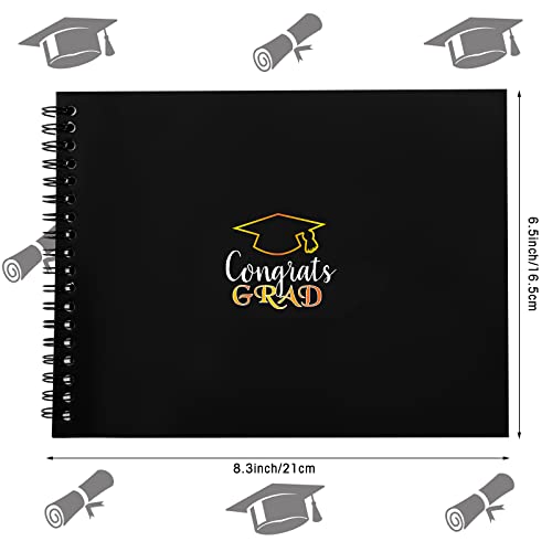 2023 Graduation Guestbook Black Spiral Hardcover Book 8.3 X 6.5 Inch Graduation Guestbook Hardbound With Lines For Name Telephone Number Address Warm Wish, 72 Page (Black, Vivid Style) #TOP1