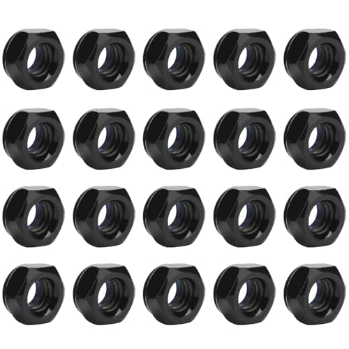 20 Pcs M4 Black Locking Nuts Stainless Steel Threaded Insert Hex Nuts for Bolts Screws Components