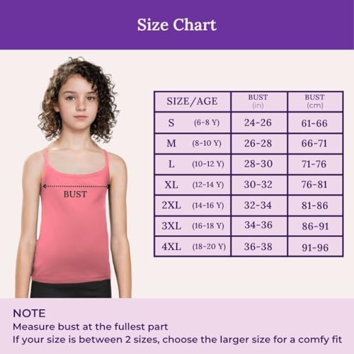 Image of Adira | Cotton Camisole for Beginners | Beginners Cami for Puberty | Flat Padding for Nipple Coverage | Confidence for School & Home | Soft Stretchy Cotton | Pack of 3