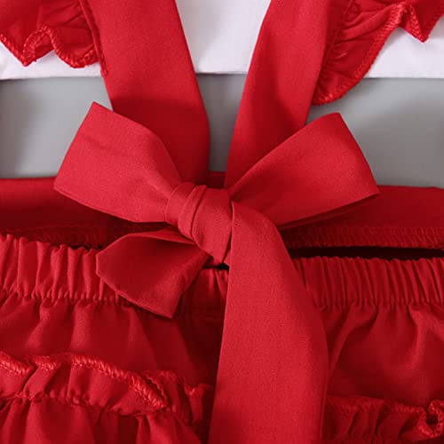 Santa Claus jurk baby meisjes baby meisjes kerst kostuum romper tutu kerst jongens meisjes mouwloze romper for xmas rendier verjaardag fancy dress up party outfit set (Size : 70) - Afbeelding 7