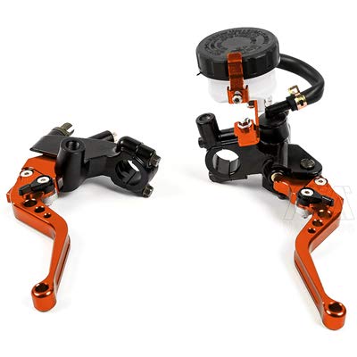 Levier de frein moto universel reservoir fluide guidon 22mm orange