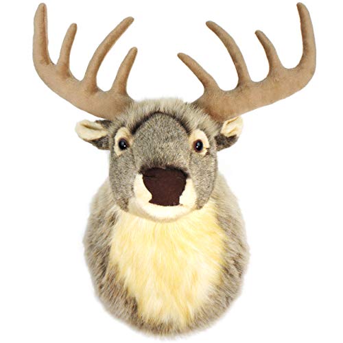 Eldritch The Elk - 24 Inch Stag (with Antlers) Large Stuffed Animal Plush Deer Head Trophy Wall Mount Buck Bust - by Tiger Tale Toys