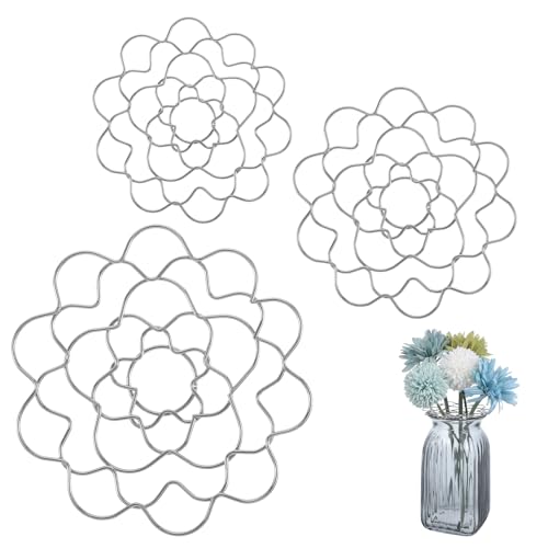 Classicseali 3pc Flower Holder for Vase (Silver)