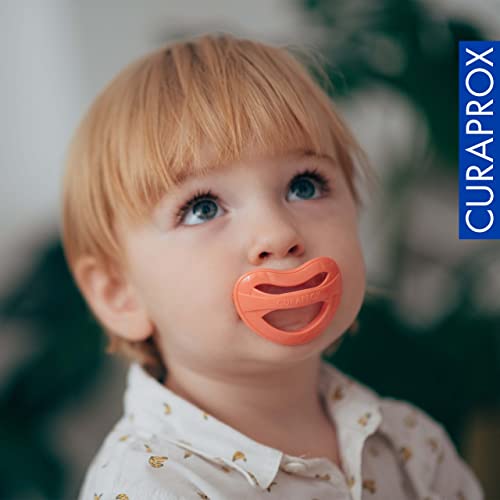 Curaprox Baby-schnuller, Größe 0 | Für Babys Von 0 Bis Zu Jedem Alter | Fördert Das Natürliche Kiefer- Und Gaumenwachstum | BPA-frei, Koralle | Hergestellt in Der Schweiz