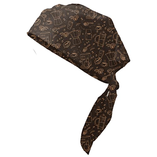 Bandana Lenço Touca Uniforme Restaurant Chef Cozinha Padaria Diversas Estampas (Café)