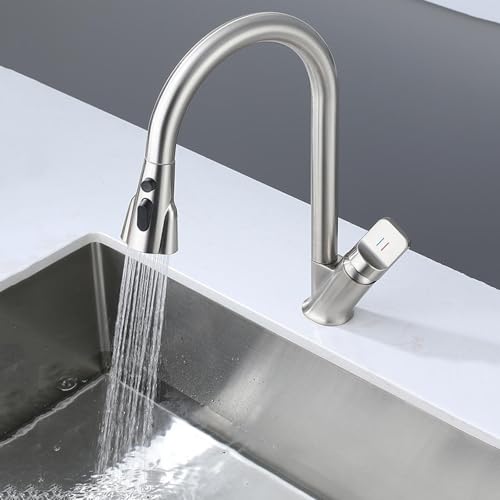 Grifo de Cocina Moderno Negro LWX con Ducha Extraíble de 3 Modos para Fregaderos Activos