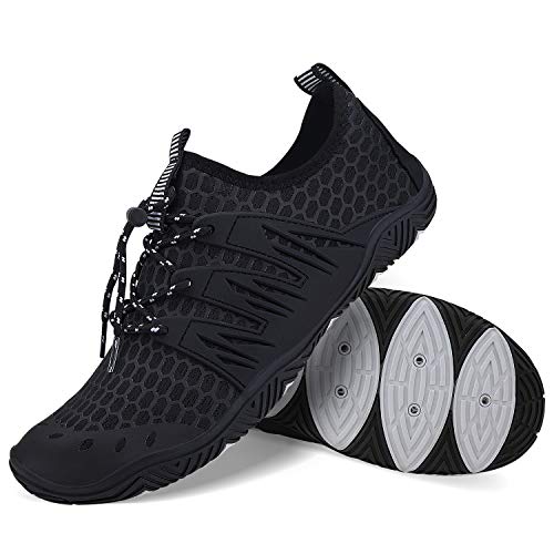 Image of MAYZERO Water Shoes Men Women Swim Surf Shoes Beach Pool Shoes Wide Toe Hiking Aqua Shoes Winter House Slippers