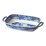 Spode 783931408892 Italian Handled Serving Dish, 11.5 x 8, Blue, White