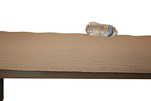 Waterproof Dining Bench Cover Protector - Perfect for Kids, Elderly, Restaurant,Clinics, Home - Machine Washable, Stretchy, Snugly Fit, Premium Quality, Clean The Mess Easily (49x17, Medium Brown)