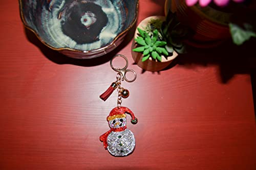Popfizzy Christmas Keychain For Women Holiday Keyfob Backpack Keyring Xmas Purse Charms Snowman Keychains For Girls #TOP4