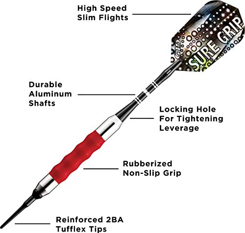 Viper Sure Grip Soft Tip Darts, Red, 18 Grams - Image 3
