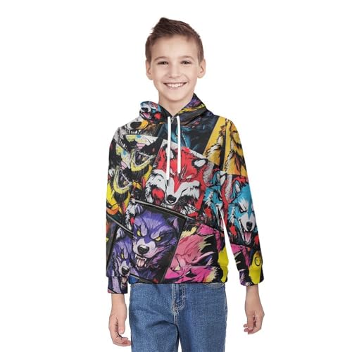 Pull à capuche loup style sportswear pour enfant