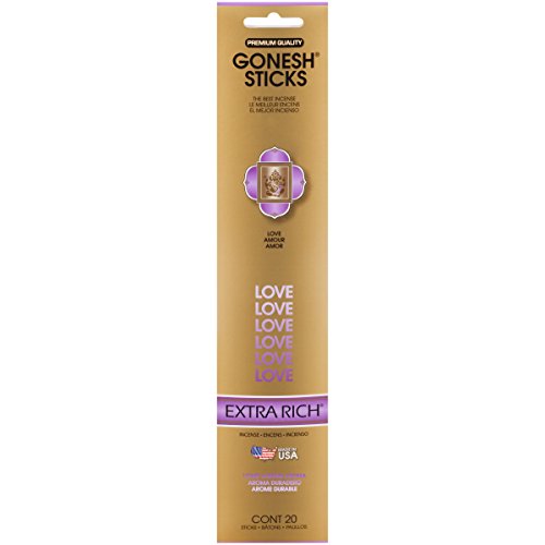 Gonesh Incense Sticks Extra Rich Collection Love, 20 Piece #TOP1