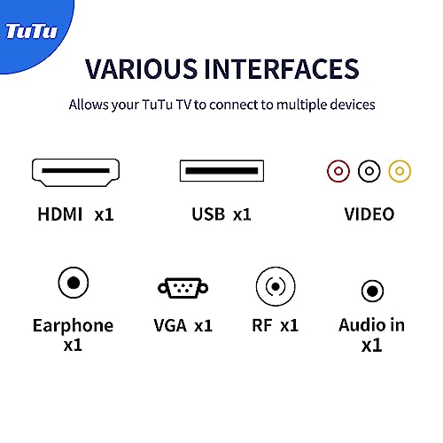 Image of TuTu 22 Inch FHD TV, 2K LED Small Flat Screen Non-Smart Television, Works with Apple TV, Fire Stick, Roku, Google, TiVo, Xumo, and Streaming Devices