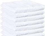 Towels N More 6 Pcs New Gym Towels 20x40 White 100% Cotton Terry Bath Towels Salon Towels Light Weight Fast Drying(6)
