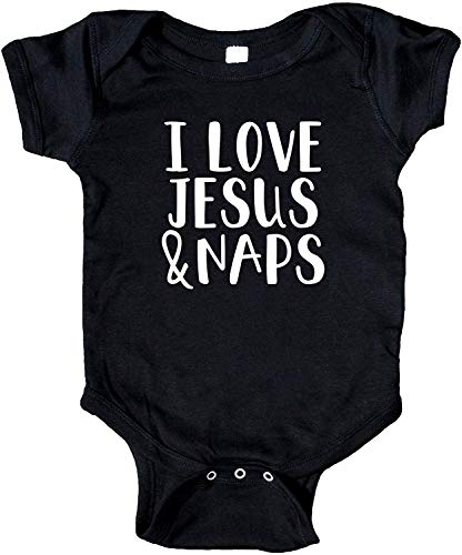 Image of I Love Jesus & Naps Baby Christian Onesie Bodysuit Infant Toddler Baby Clothes