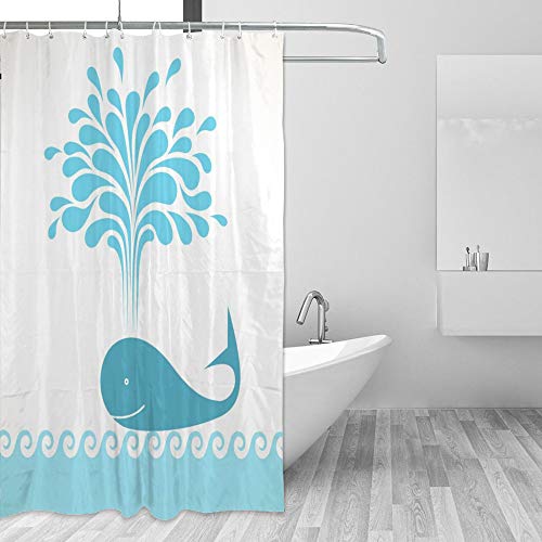 Rideau de douche en polyester 168x183 cm avec crochets en C lavable - 5