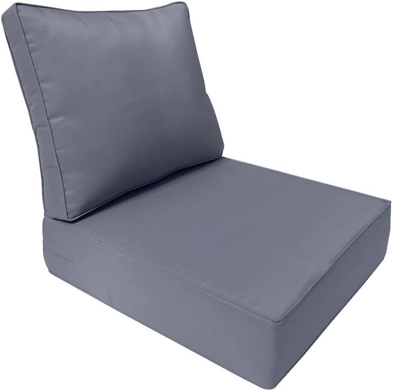 Prolinemax |Cover ONLY| Piped Trim Outdoor Deep Seat Cushion 26x30x6, Water Repellent, Patio Furniture Patio Cushion Slipcovers Replacement Seat Cushion Covers AD001