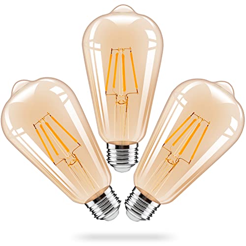 Bigzom Glühbirne e27 vintage, edison vintage glühbirne e27,ST64 4W 2500k Warmweiss glühbirne e27, für Haus Pendelleuchte Dachboden Café Bar Dekorative