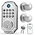 LOCK&SOLVER Keypad Door Lock with Handle, Smart Locks for Front Door, Keyless Entry Doorlock, Deadbolt Lock with Handle Set, App Remote Control, Easy Install with Video Guide, Rust-Resistant Zinc