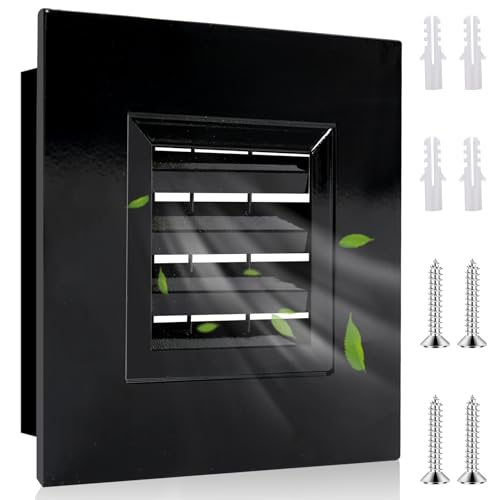 1 Pack 6″ x 6″ Aluminum Gable Vent with Screen Louvered Vents for Effective Attic and Shed Ventilation Wall Vents for House Exterior Doors (6″ x 6″)