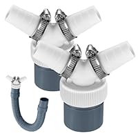 2 Stück Abfluss Waschmaschine Doppelanschluss, Waschmaschine Abfluss Adapter Y-Adapter für Geschirrspüler, Trockner, Gartenschläuchen, 18-24 mm und Abgang 40mm Rohr mit Schlauchschelle