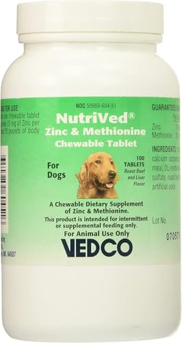 NutriVed Zinc & Methionine Chewable Tablets for Dogs (100 count)
